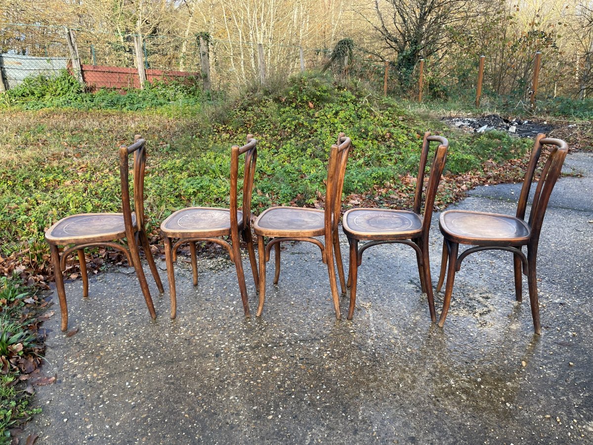 5 Bistro Chairs From 1900 -photo-3