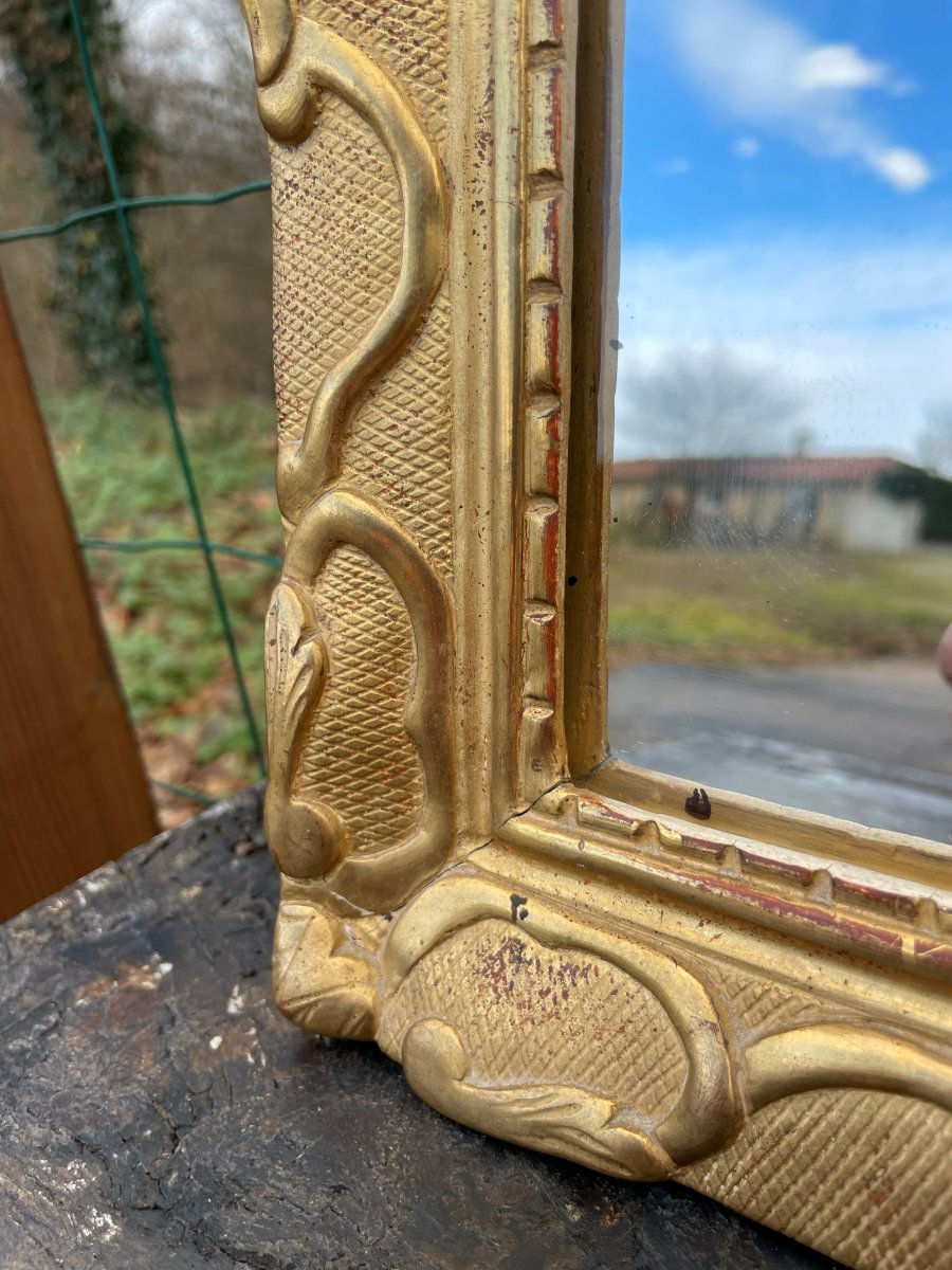 Petit Miroir doré à la feuille 53 cm -photo-2