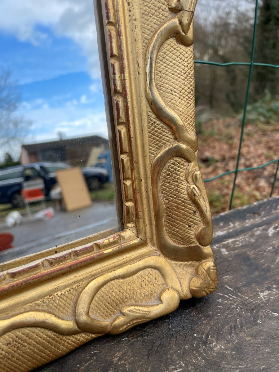 Petit Miroir doré à la feuille 53 cm -photo-3