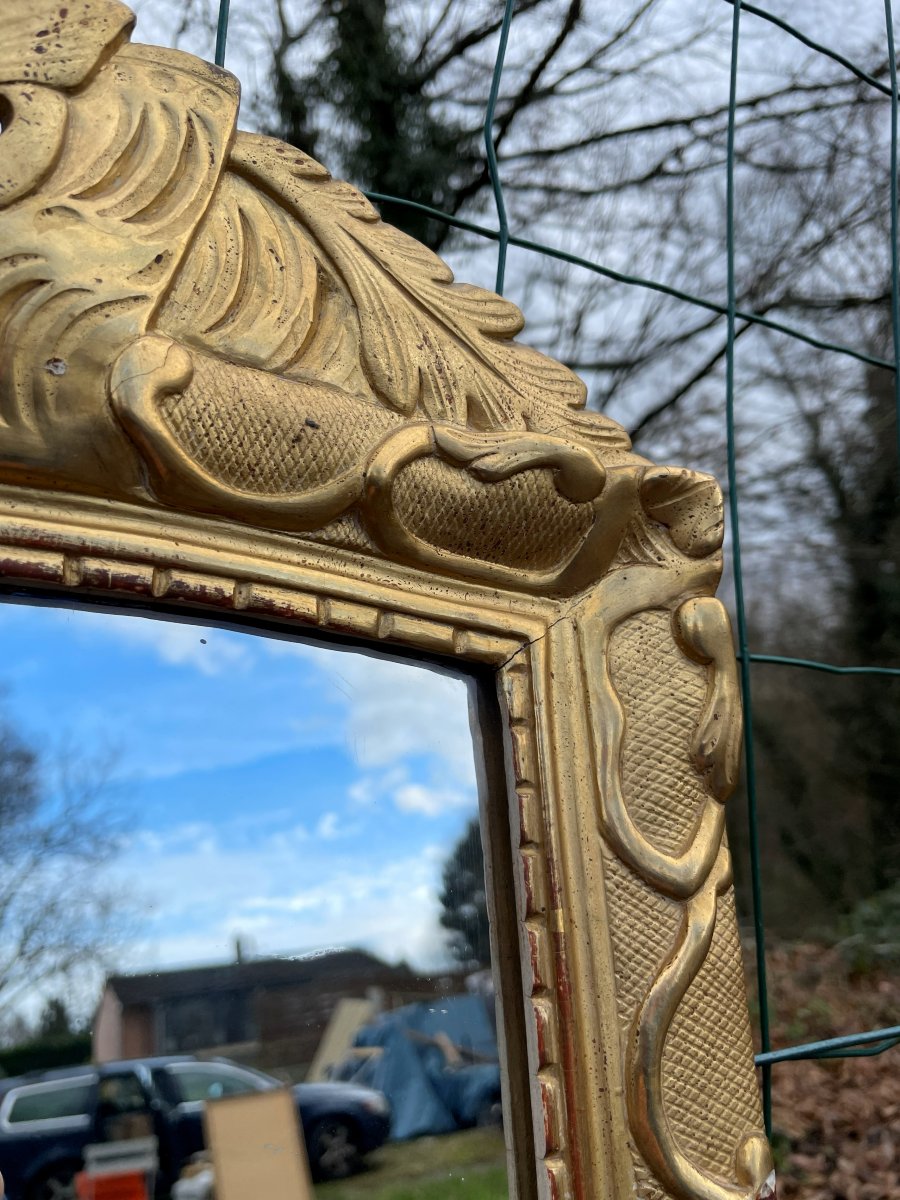 Petit Miroir doré à la feuille 53 cm -photo-4