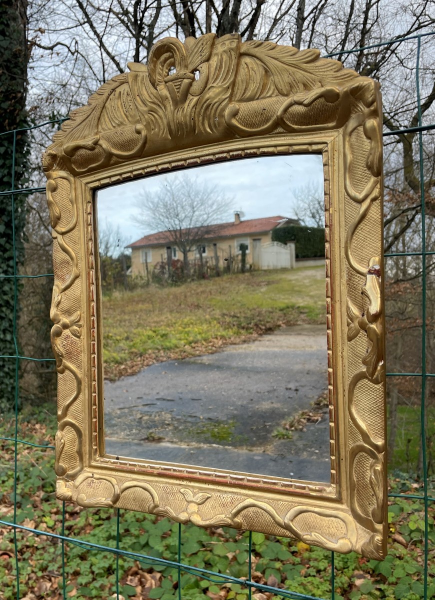 Petit Miroir doré à la feuille 53 cm 