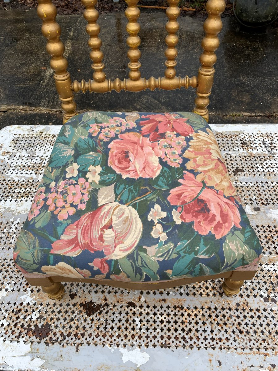 Prie Dieux en bois et tissus -photo-2