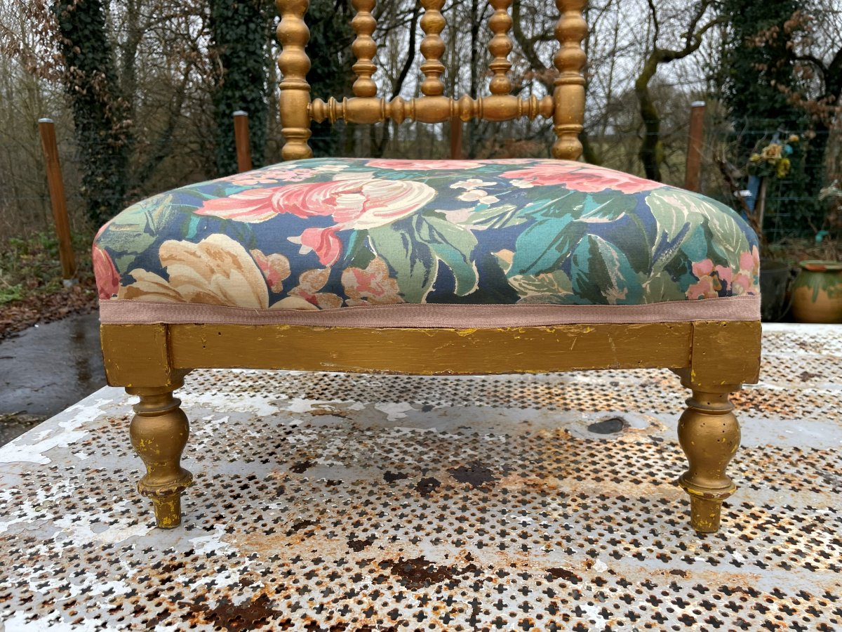 Prie Dieux en bois et tissus -photo-2