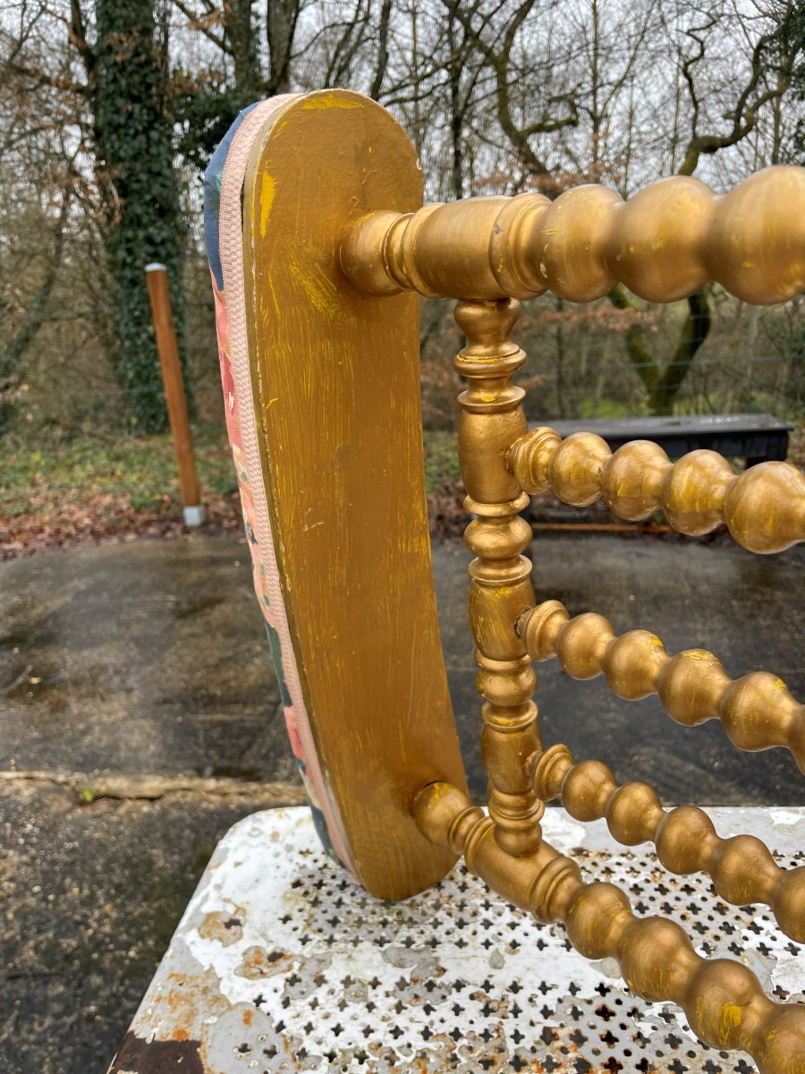 Prie Dieux en bois et tissus -photo-8