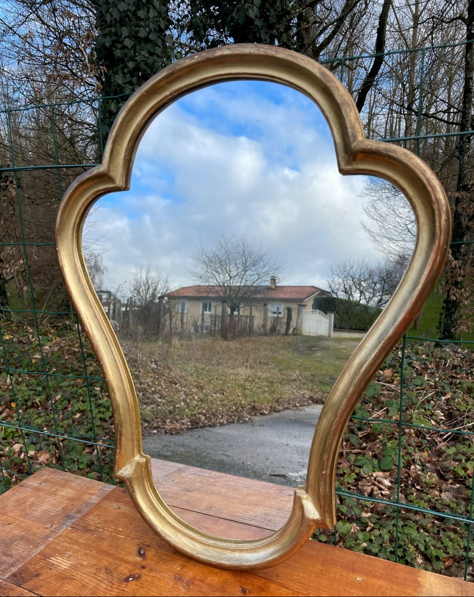 1 miroir mural doré - 60 cm de hauteur 