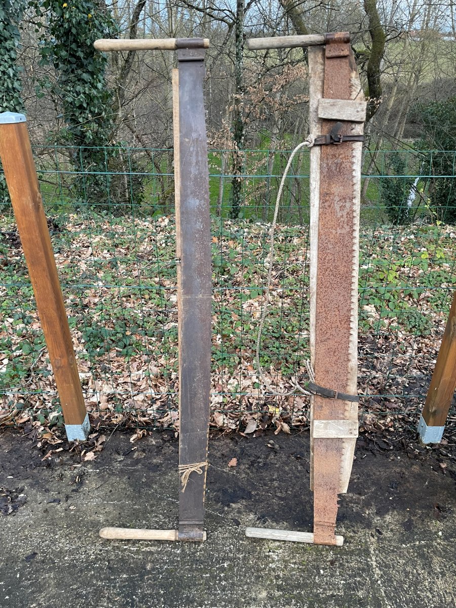 2 vielles scies de bucherons Bressans -photo-2