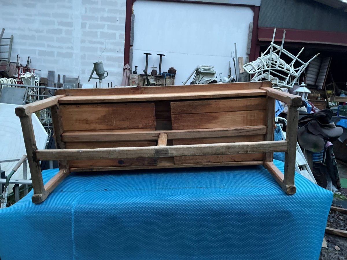 Table de ferme et 2 énormes tiroirs le tout en bois massif -photo-4