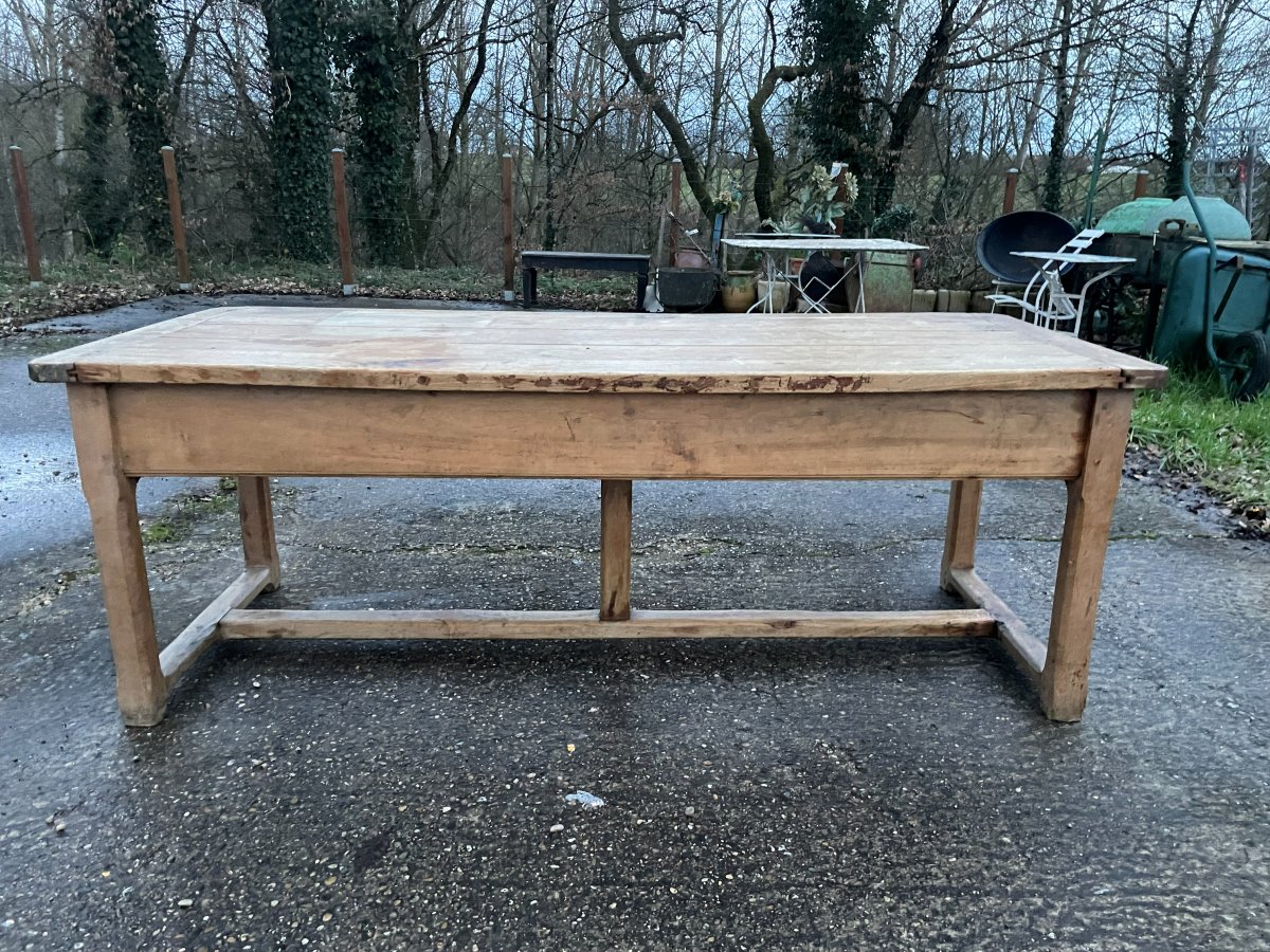 Table de ferme et 2 énormes tiroirs le tout en bois massif -photo-4