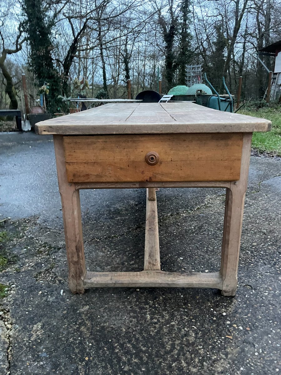 Table de ferme et 2 énormes tiroirs le tout en bois massif -photo-5