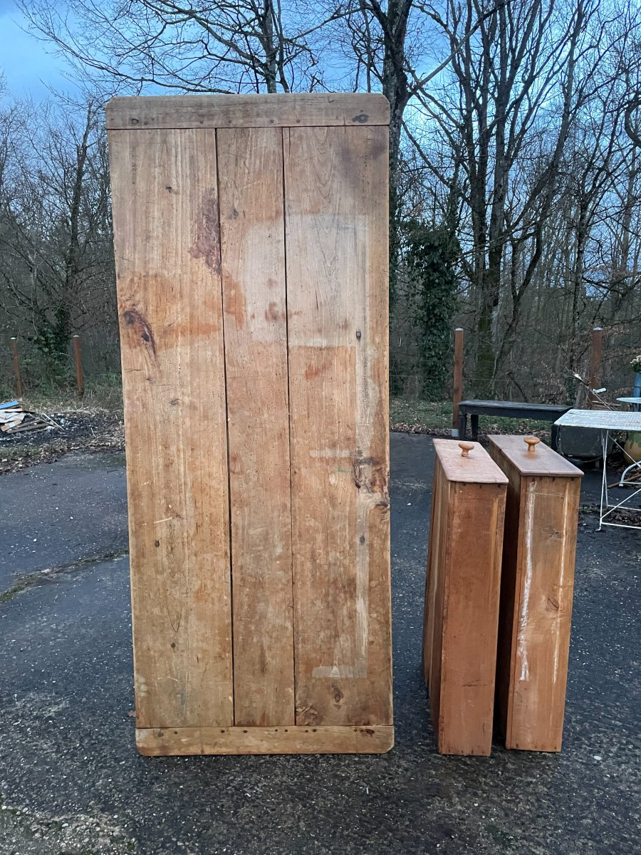 Table de ferme et 2 énormes tiroirs le tout en bois massif -photo-8