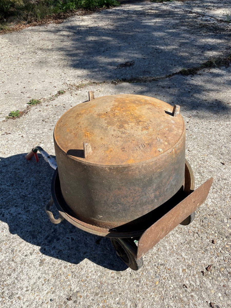 Chaudron à cochon en fonte -photo-2