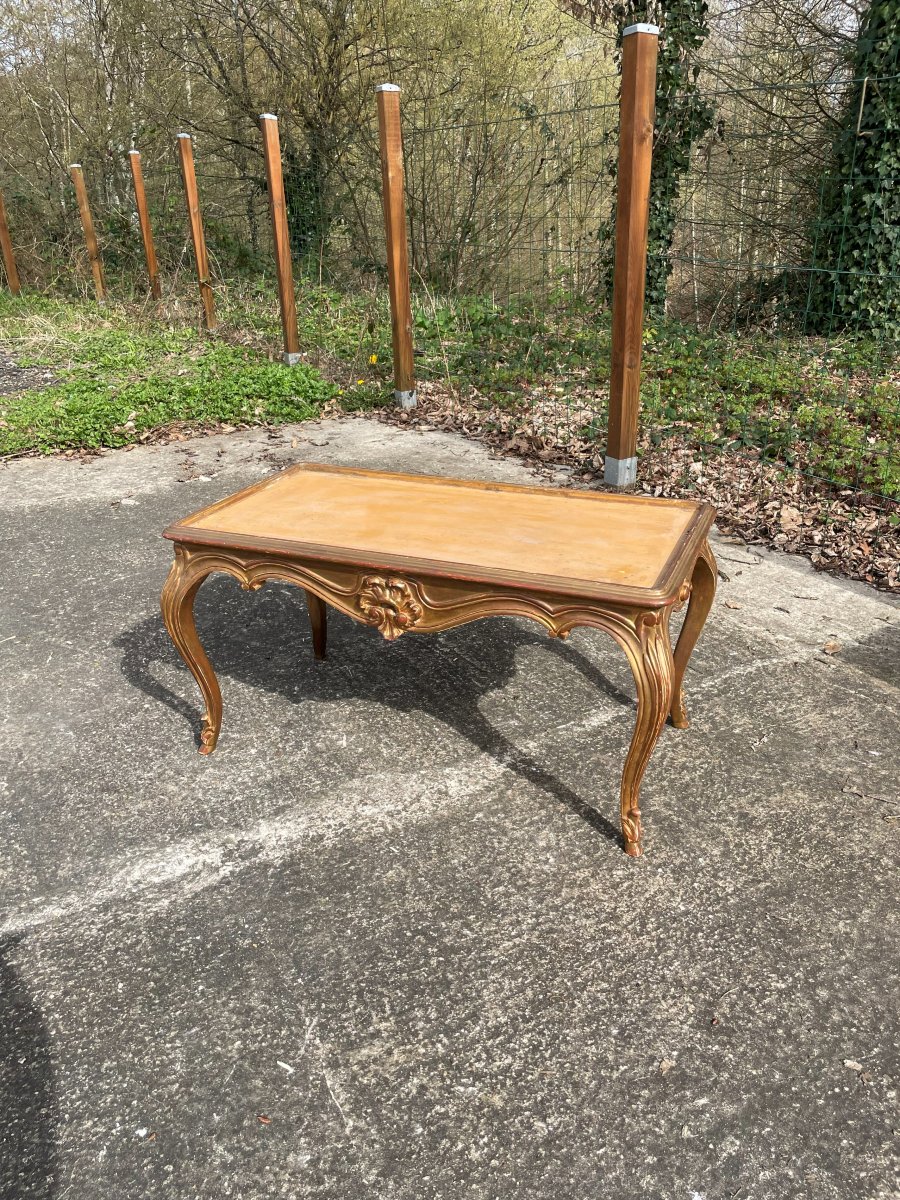Coffee Table In Good Condition With Its Marble Top-photo-2