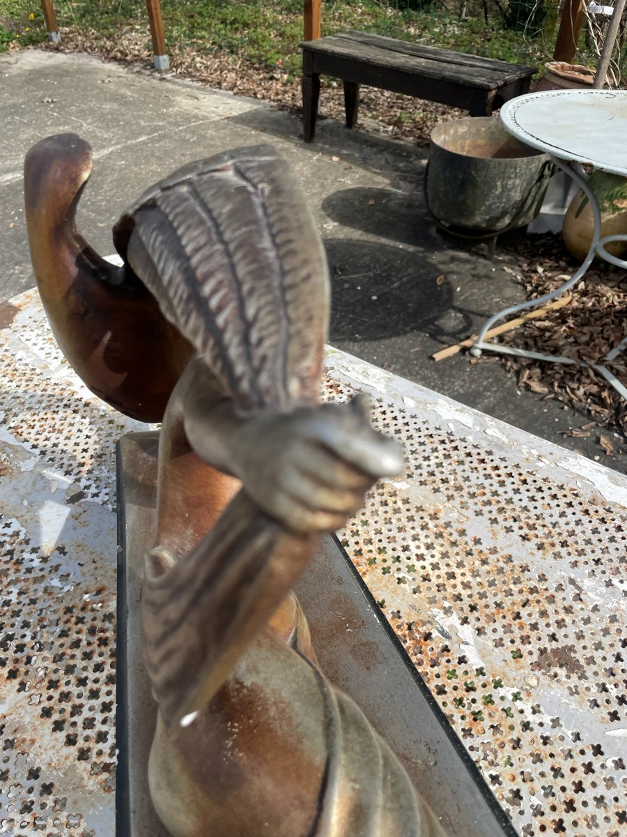 1930 Plaster Sculpture "the Woman Who Takes Flight" -photo-8