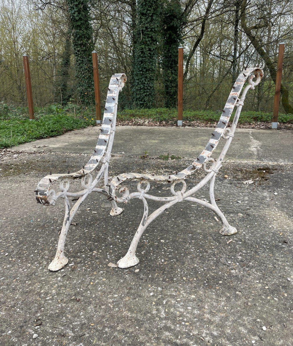 2 Pieds de banc en fonte -photo-2