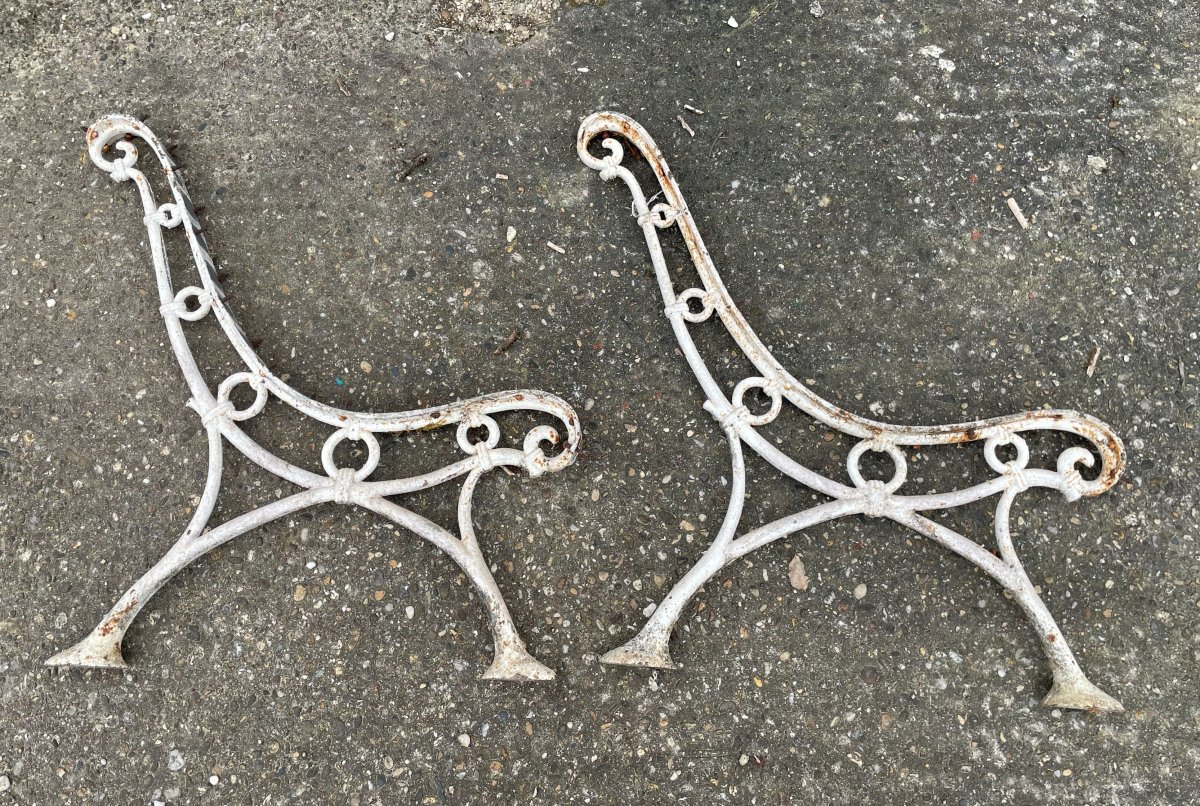 2 Pieds de banc en fonte -photo-5