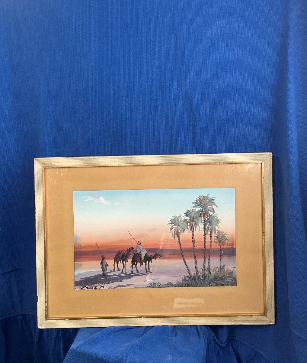 Gouaches orientalistes, signées MANAGO Vincent (1880-1936) -photo-1