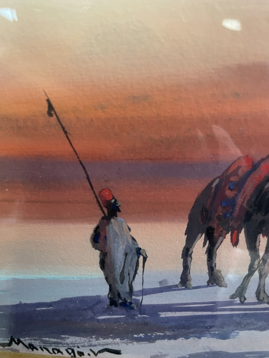Gouaches orientalistes, signées MANAGO Vincent (1880-1936) -photo-2