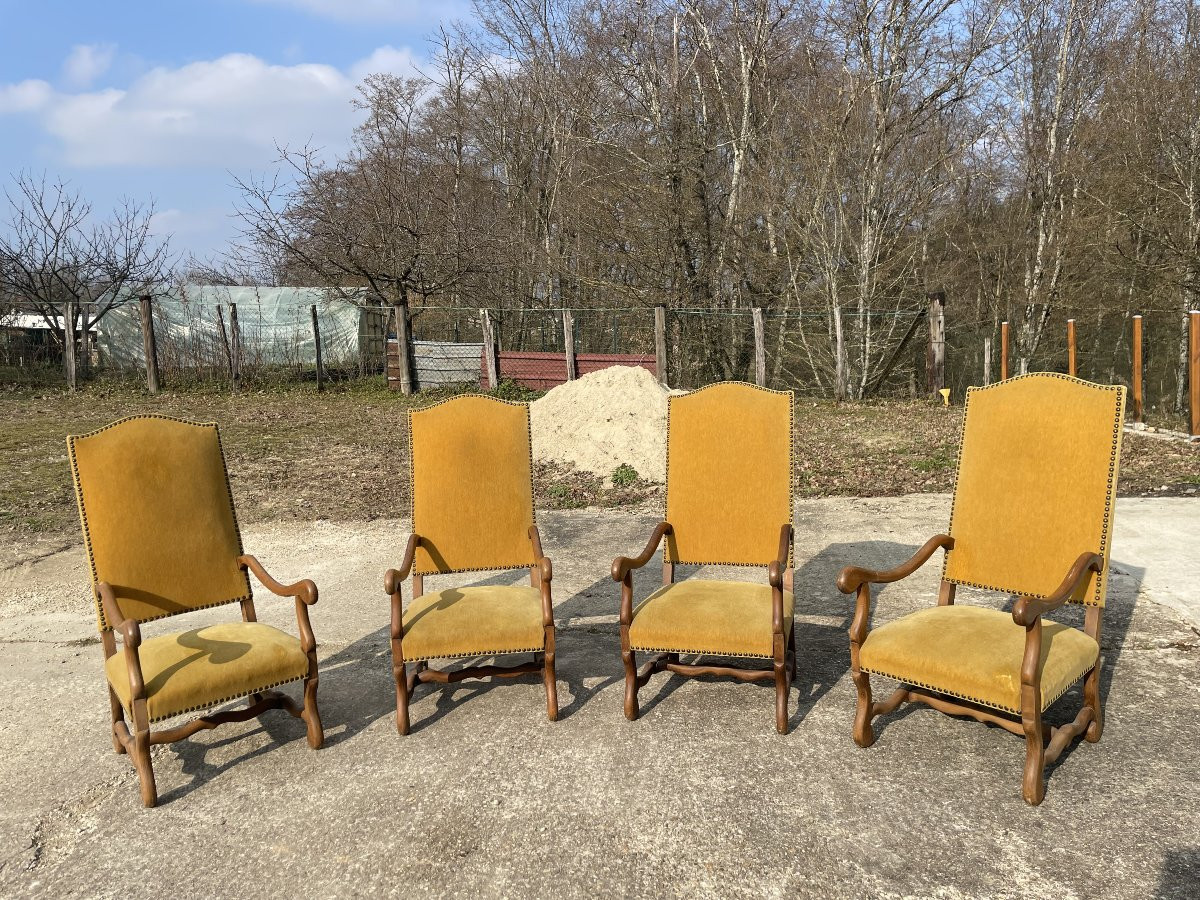4 Louis XIII Style Armchairs-photo-3