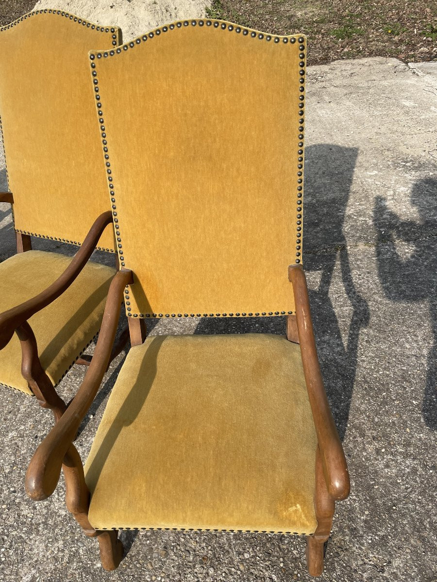 4 Louis XIII Style Armchairs-photo-2