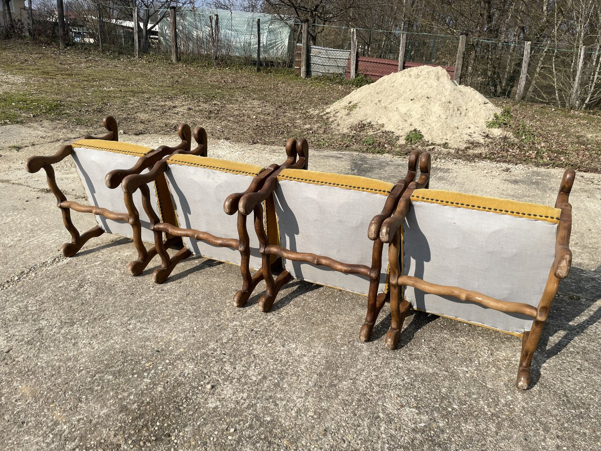 4 Louis XIII Style Armchairs-photo-7