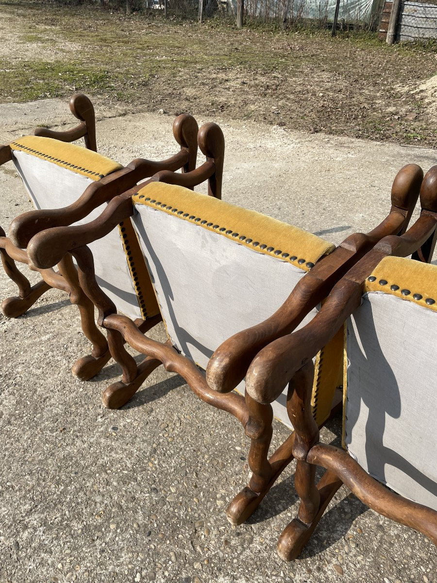 4 Louis XIII Style Armchairs-photo-8