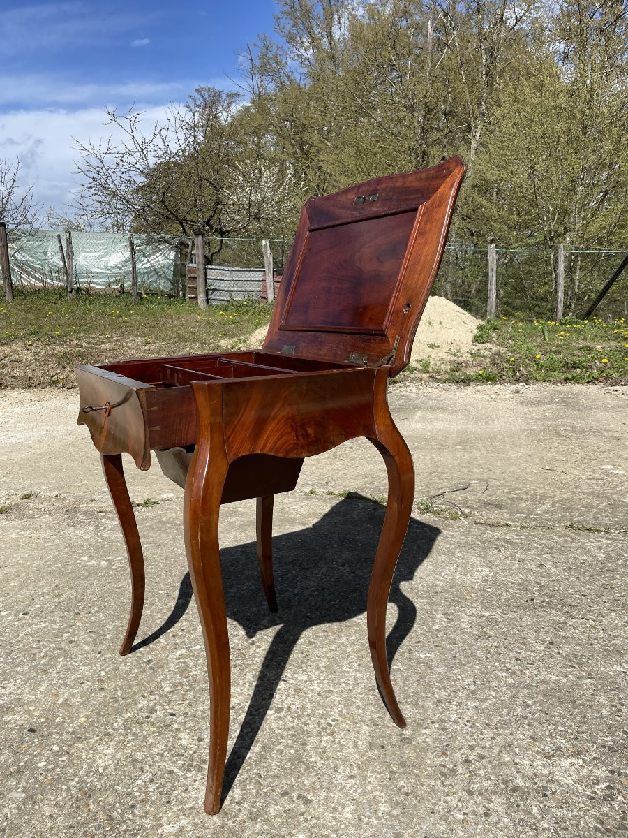 Table travailleuse Style Louis XV du 19ème siècle-photo-3