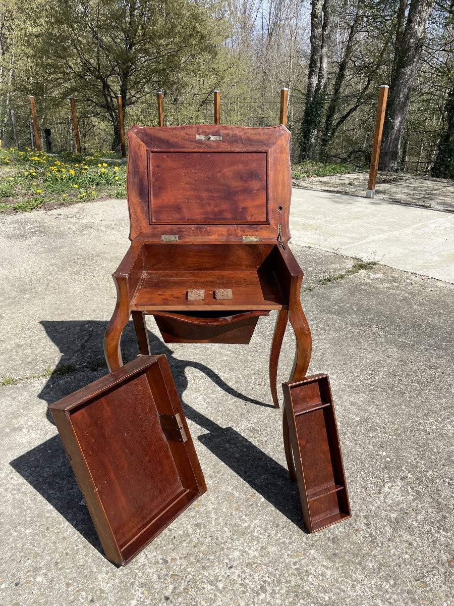 Table travailleuse Style Louis XV du 19ème siècle-photo-6