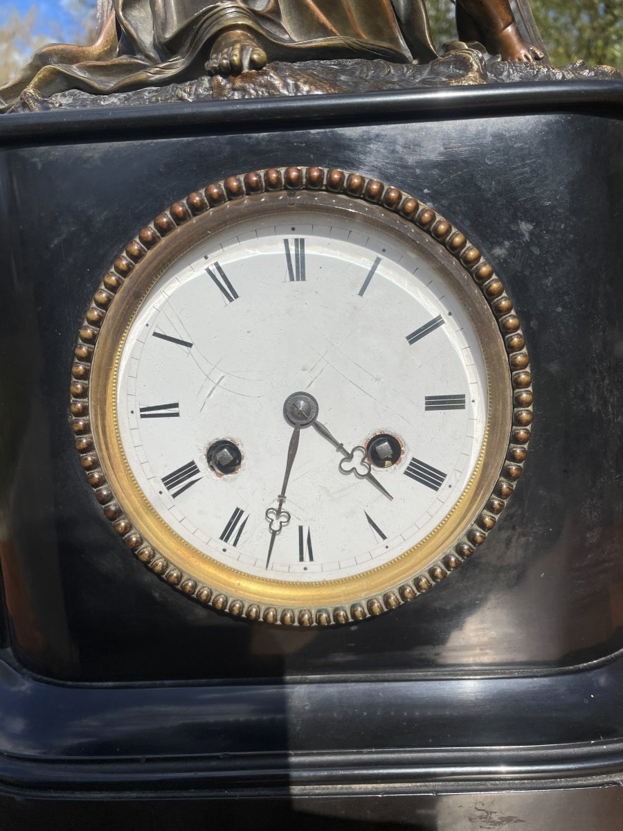 Marble Clock With Bronze-photo-4