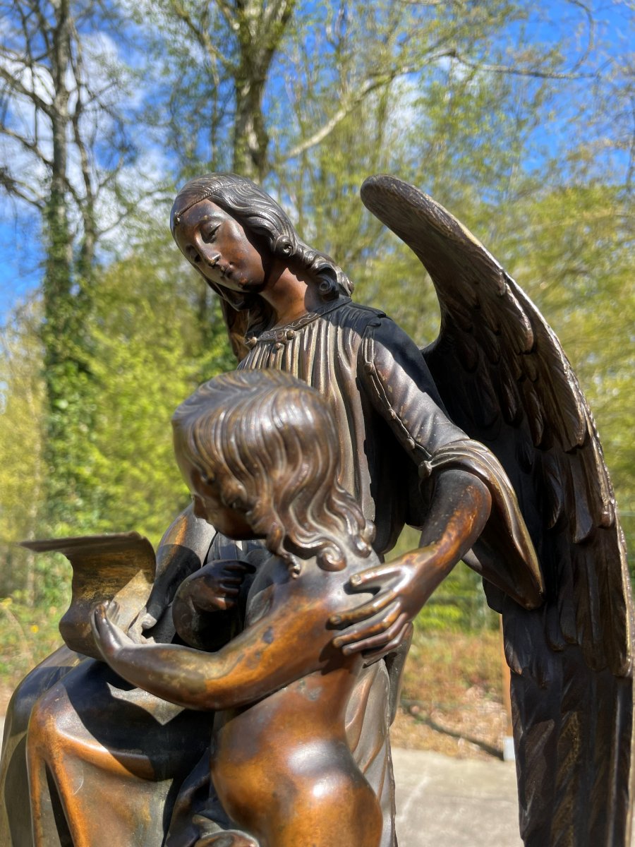 Marble Clock With Bronze-photo-2