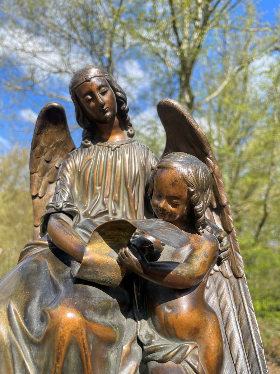 Marble Clock With Bronze-photo-3