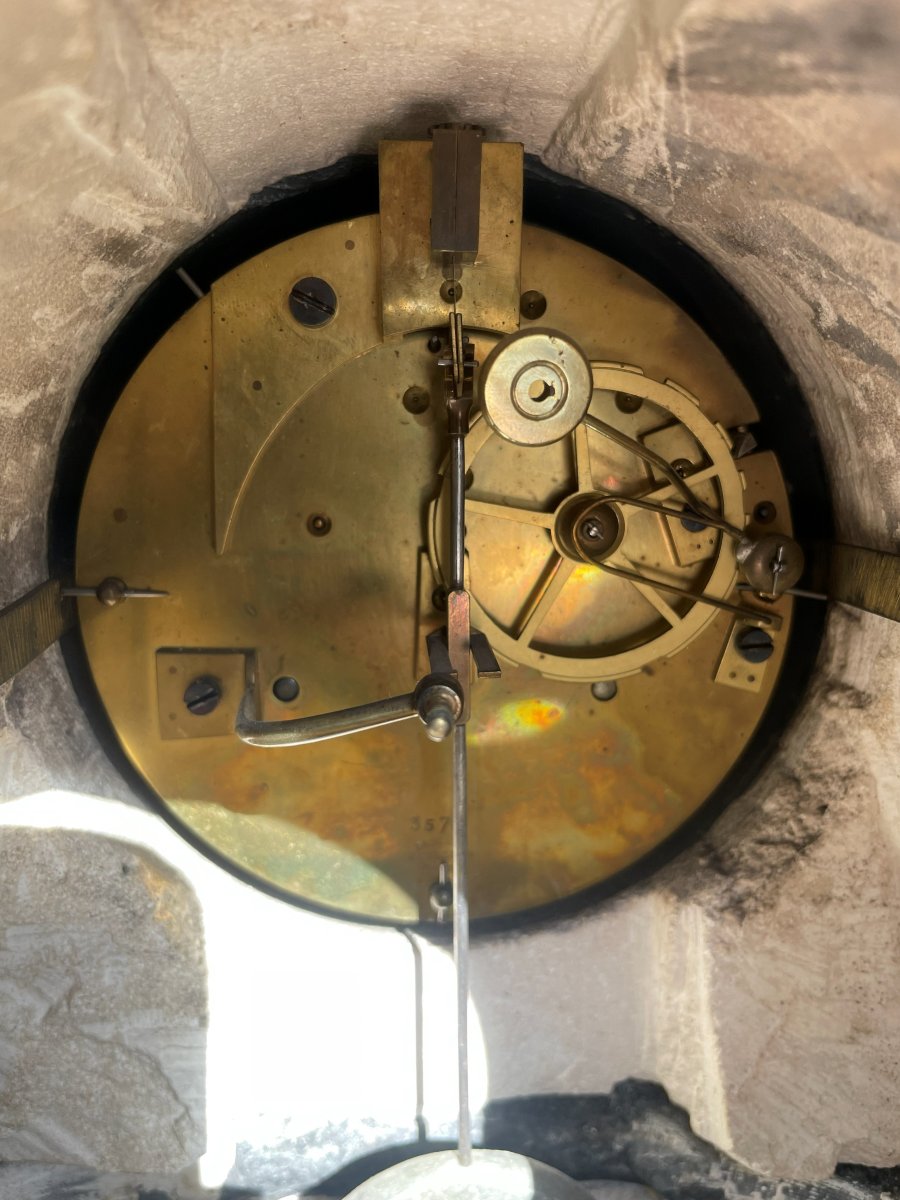 Marble Clock With Bronze-photo-5