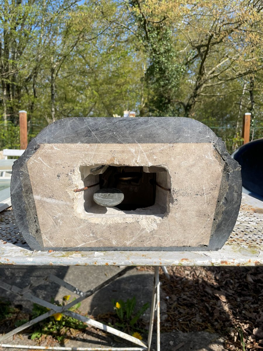 Marble Clock With Bronze-photo-8