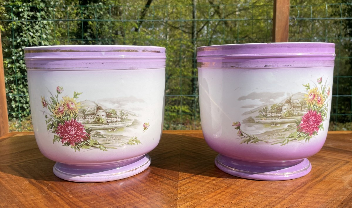 2 Porcelain Pot Covers