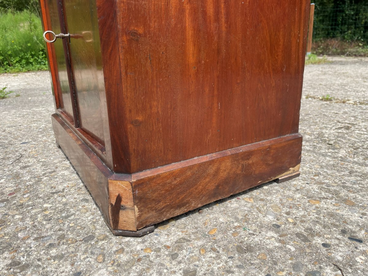 Coiffeuse ou Barbière N III du 19ème siècle en placage d acajou et marbre-photo-4