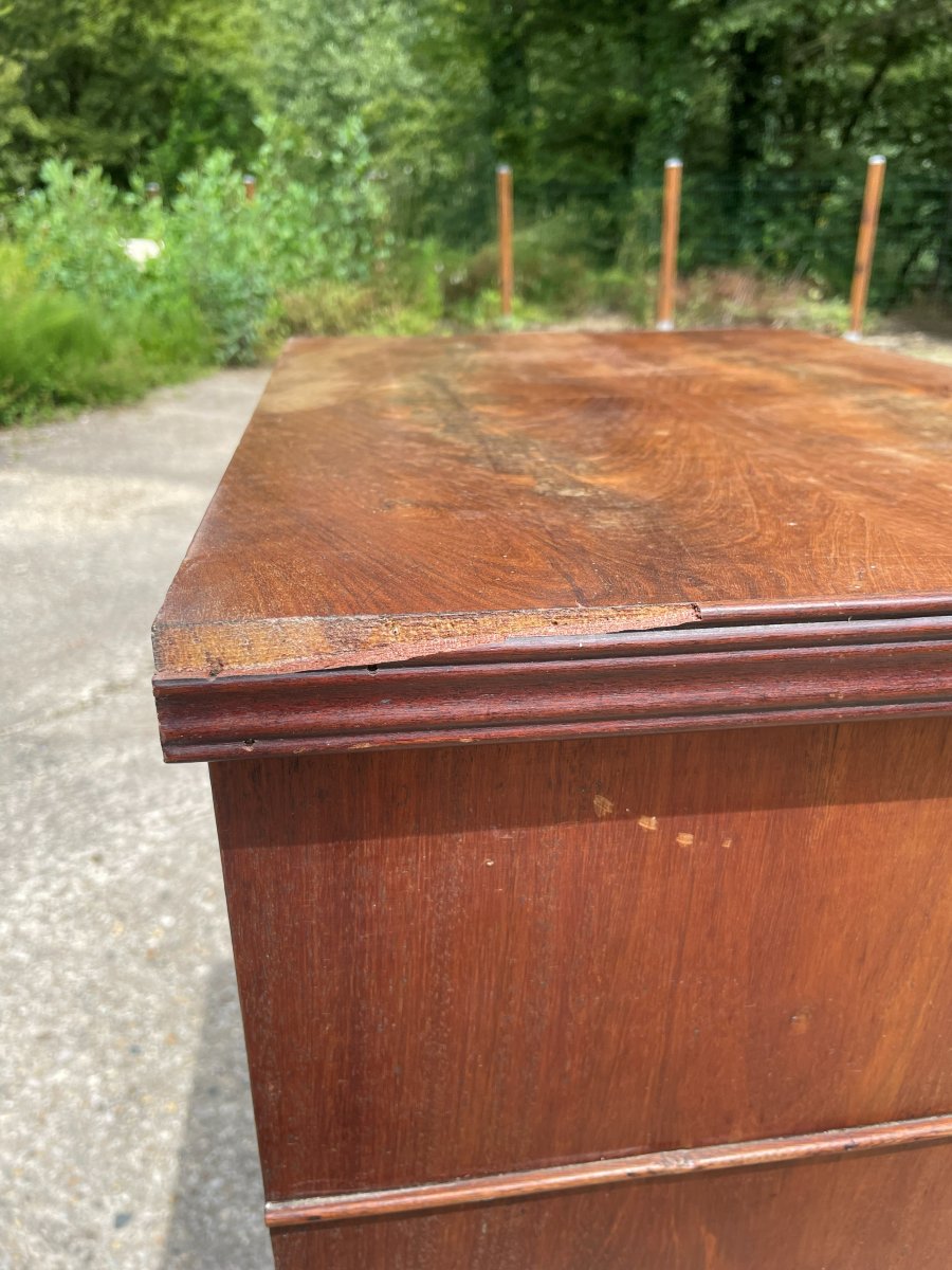 Coiffeuse ou Barbière N III du 19ème siècle en placage d acajou et marbre-photo-8