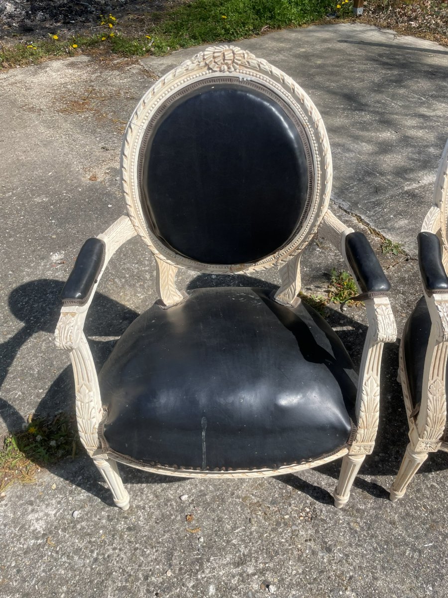 2 Louis XVI Style Armchairs-photo-2