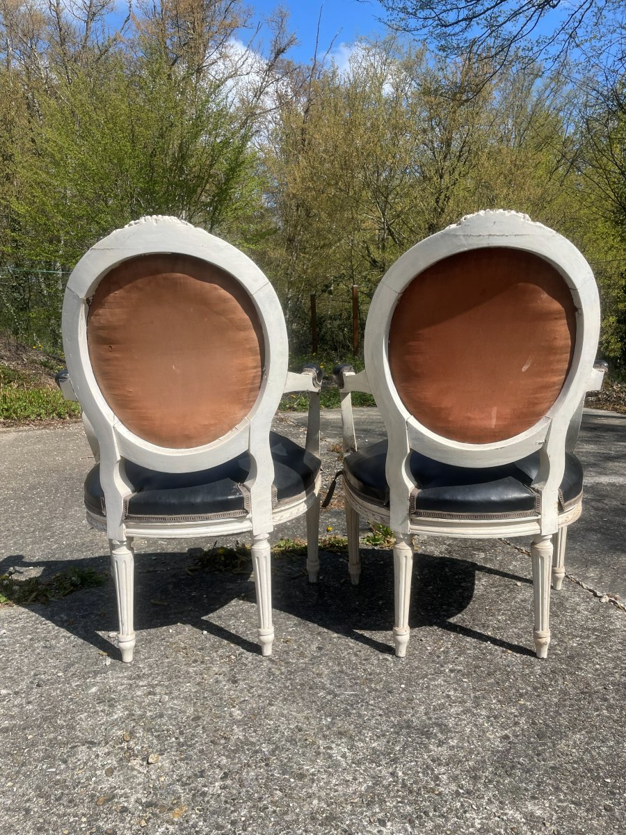 2 Louis XVI Style Armchairs-photo-4