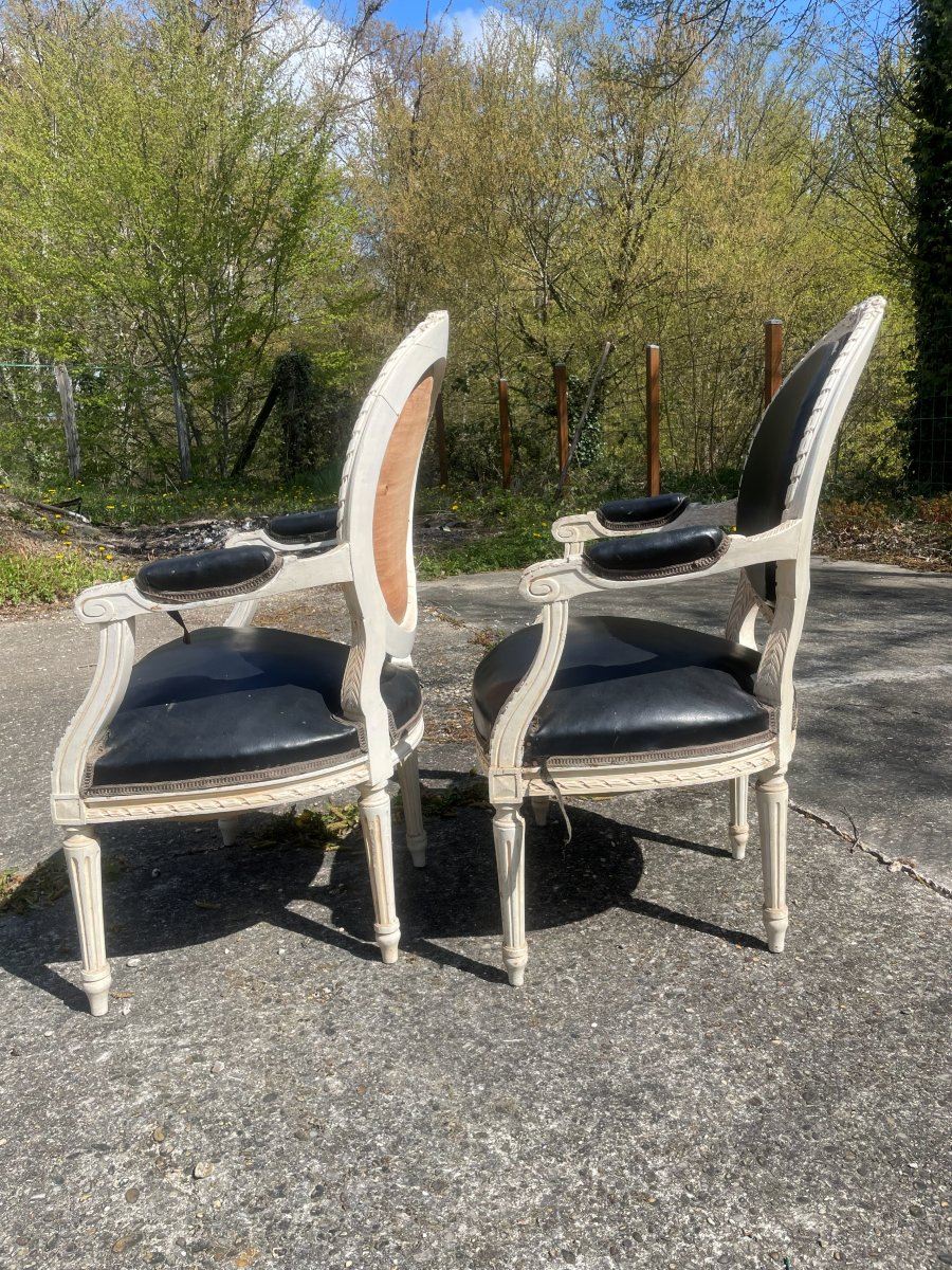 2 Louis XVI Style Armchairs-photo-1