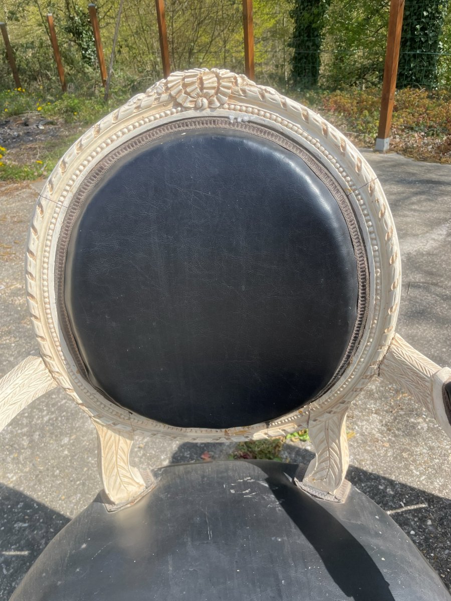 2 Louis XVI Style Armchairs-photo-5