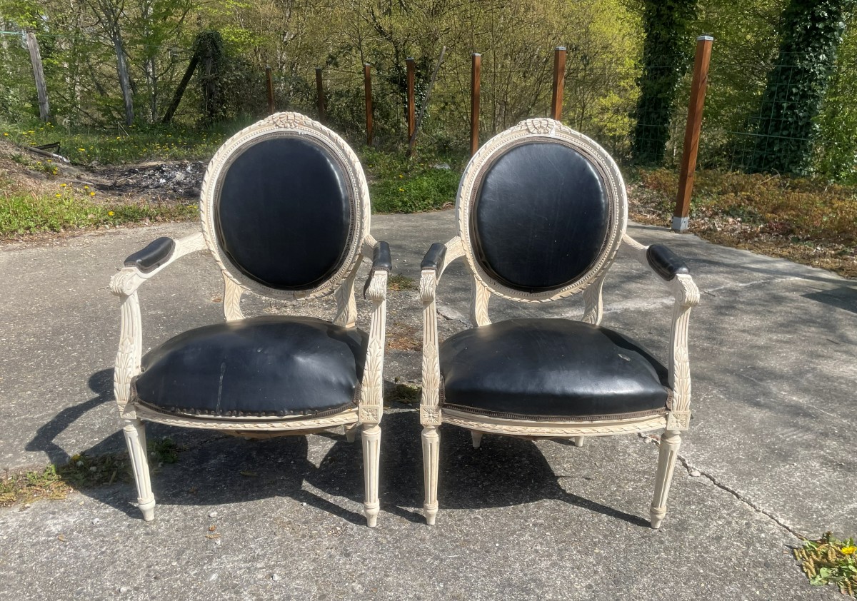 2 Louis XVI Style Armchairs