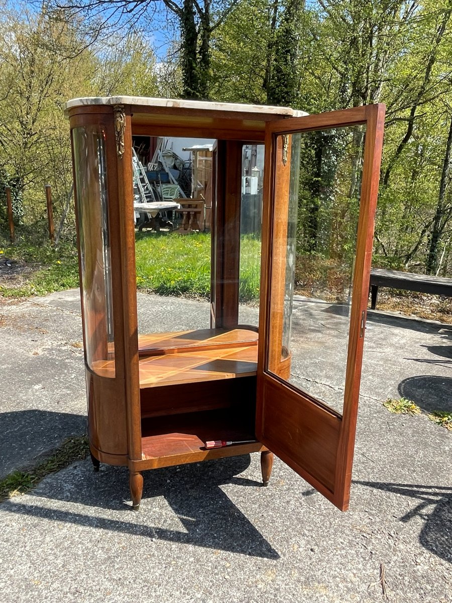 Art Deco Display Cabinet With Breche Marble-photo-7