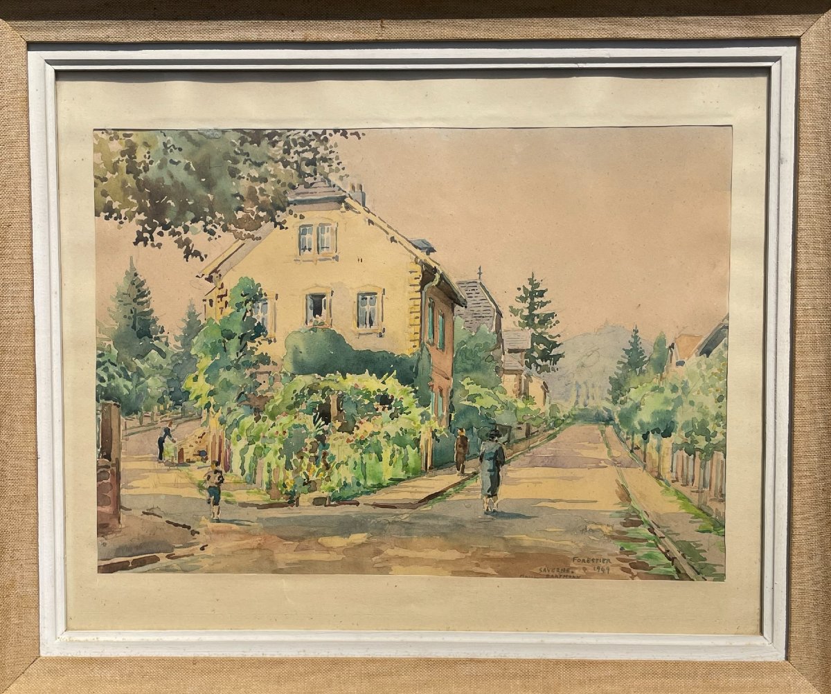 Watercolor By Paul Raymond Forestier 1902-1991-photo-2