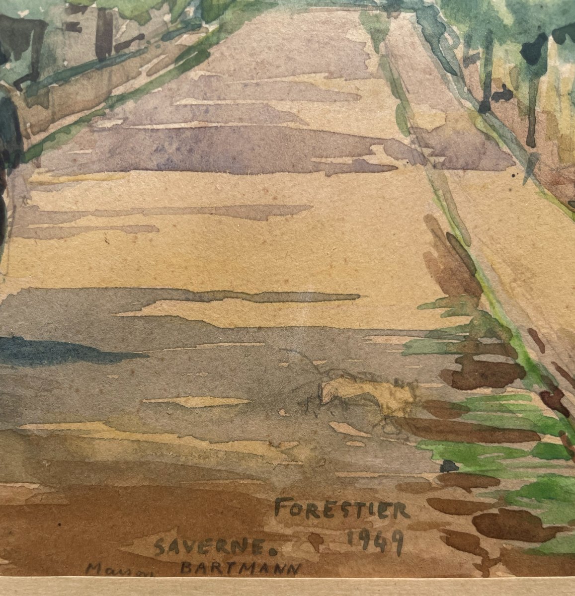 Watercolor By Paul Raymond Forestier 1902-1991-photo-4