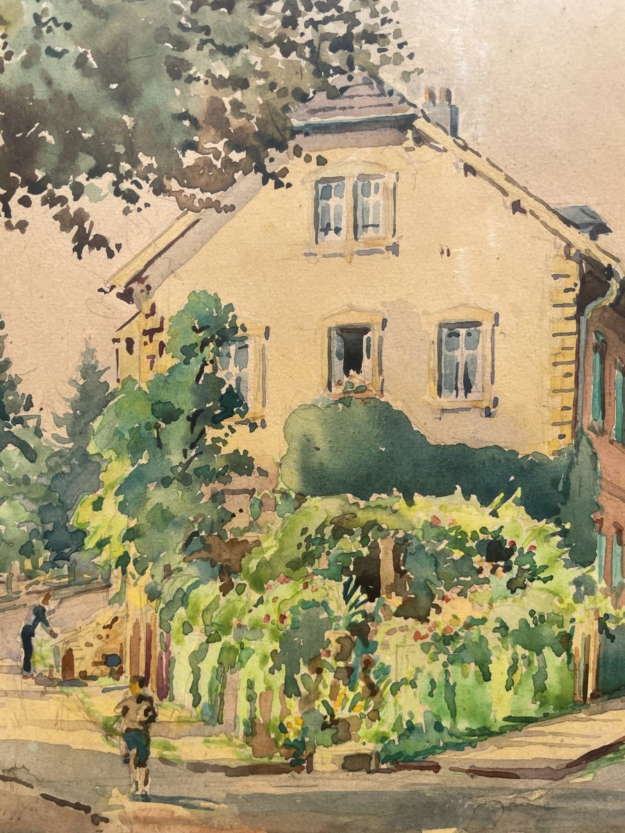 Watercolor By Paul Raymond Forestier 1902-1991-photo-4