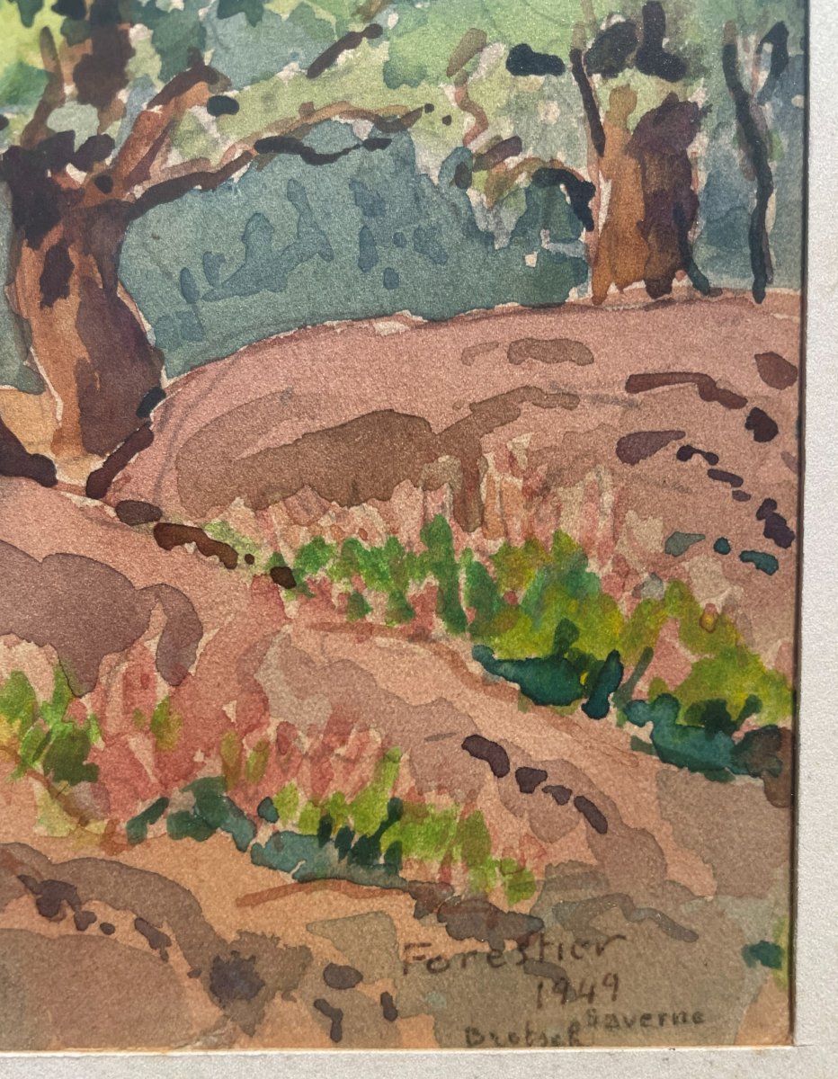 Watercolor By Paul Raymond Forestier 1902-1991 -photo-3