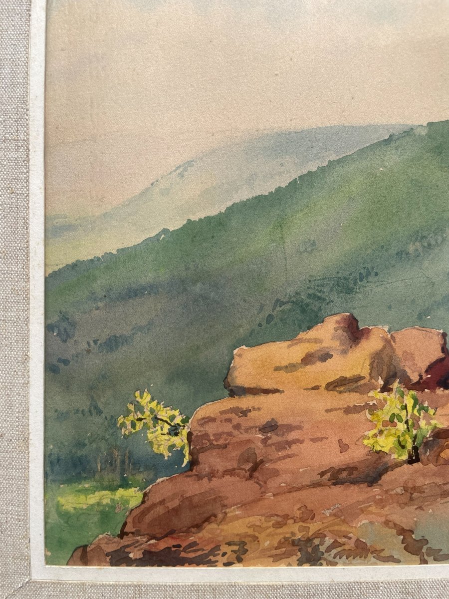 Watercolor By Paul Raymond Forestier 1902-1991 -photo-2