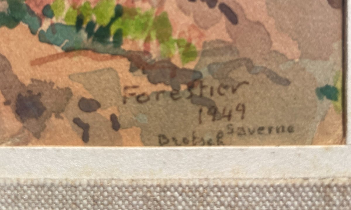 Watercolor By Paul Raymond Forestier 1902-1991 -photo-4