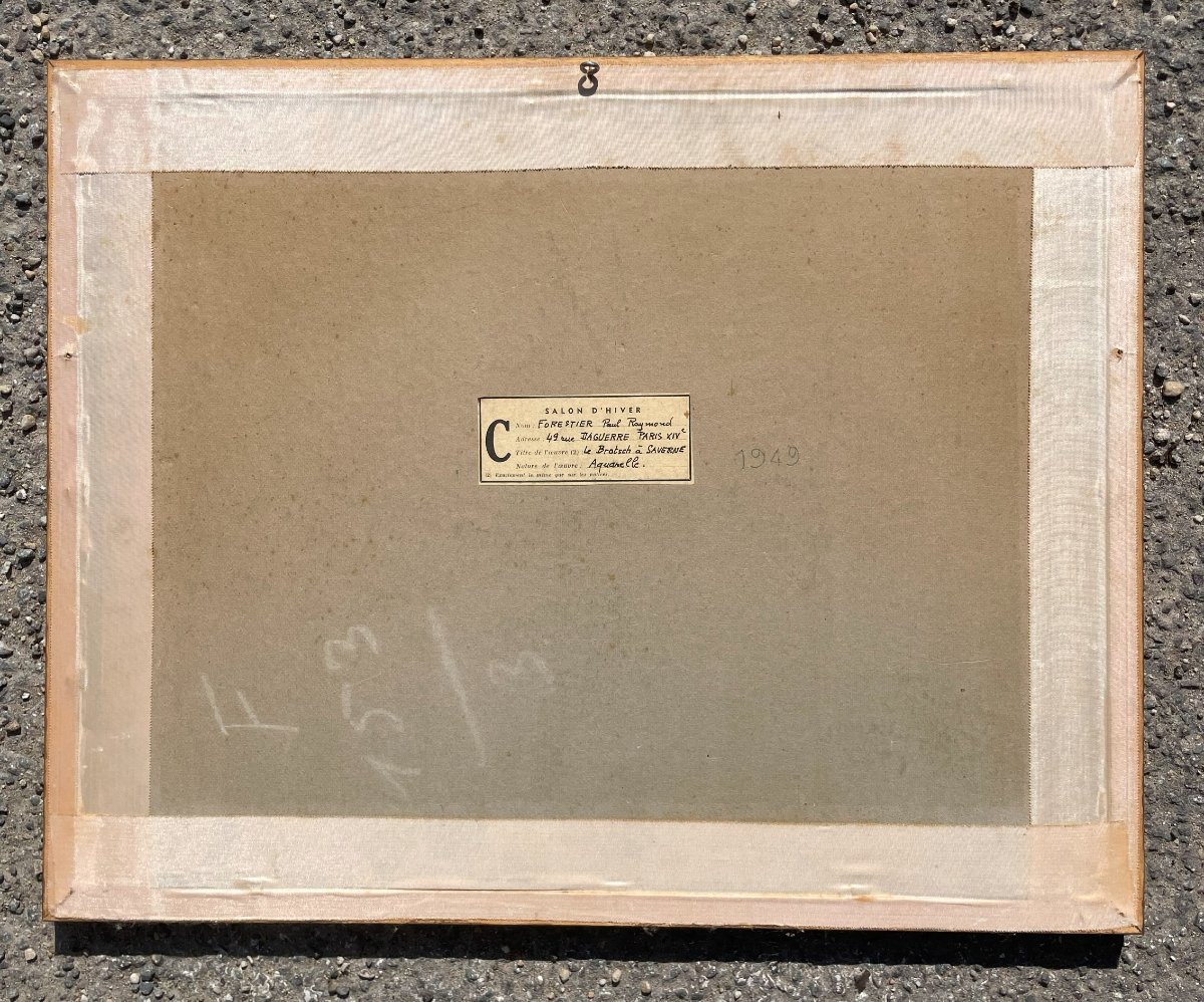 Watercolor By Paul Raymond Forestier 1902-1991 -photo-5