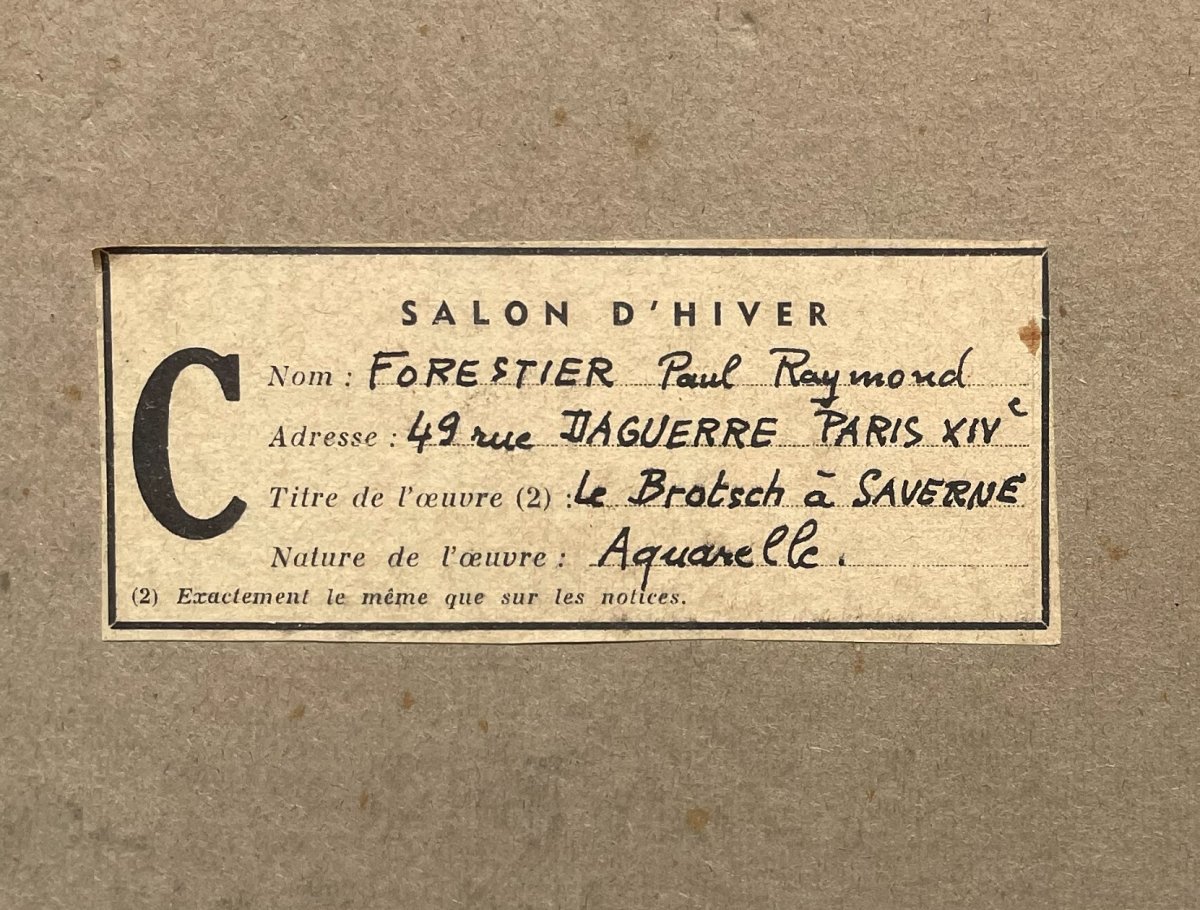 Watercolor By Paul Raymond Forestier 1902-1991 -photo-6