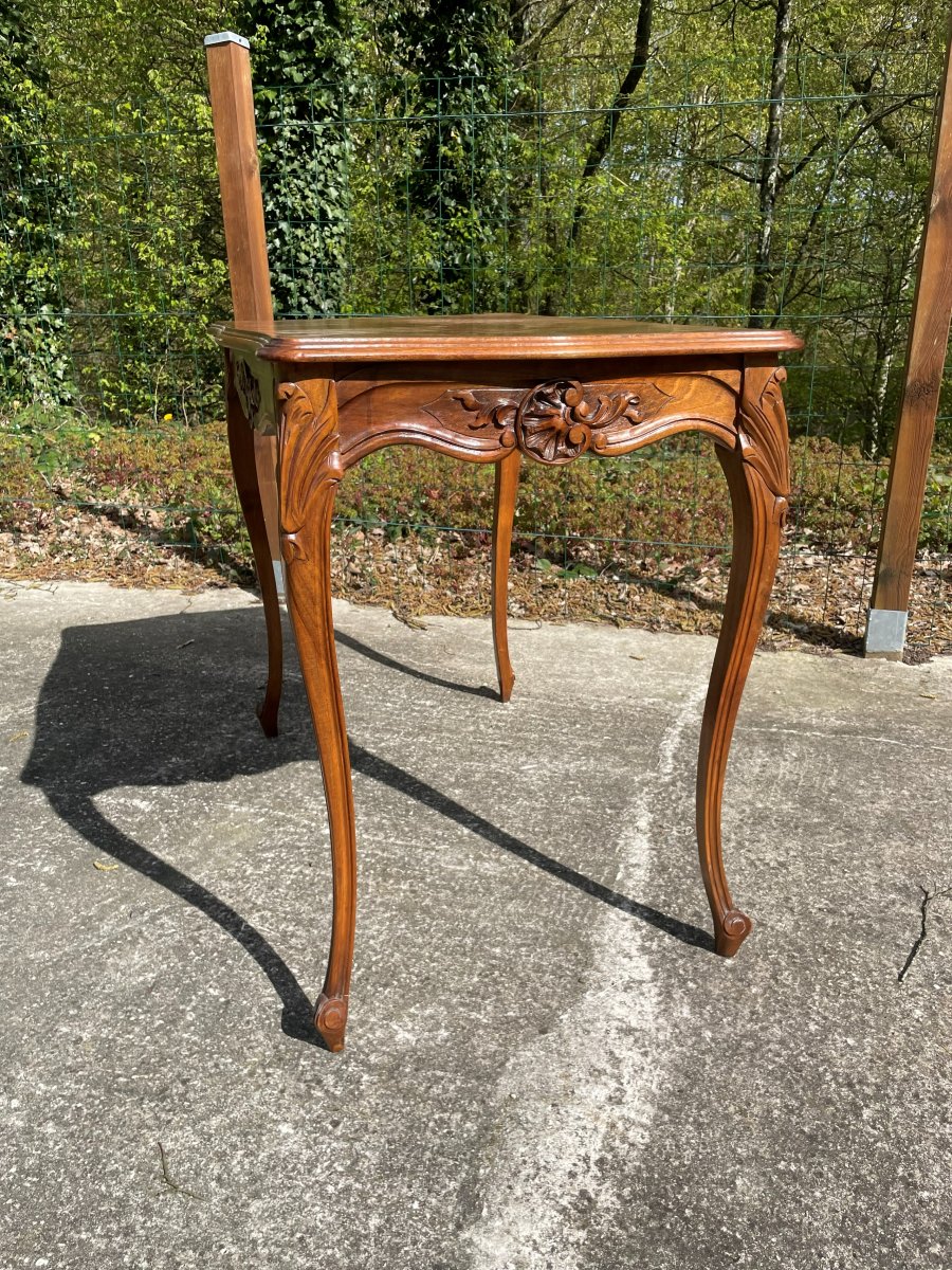 Louis XV Style 1900 Side Table In Walnut-photo-6
